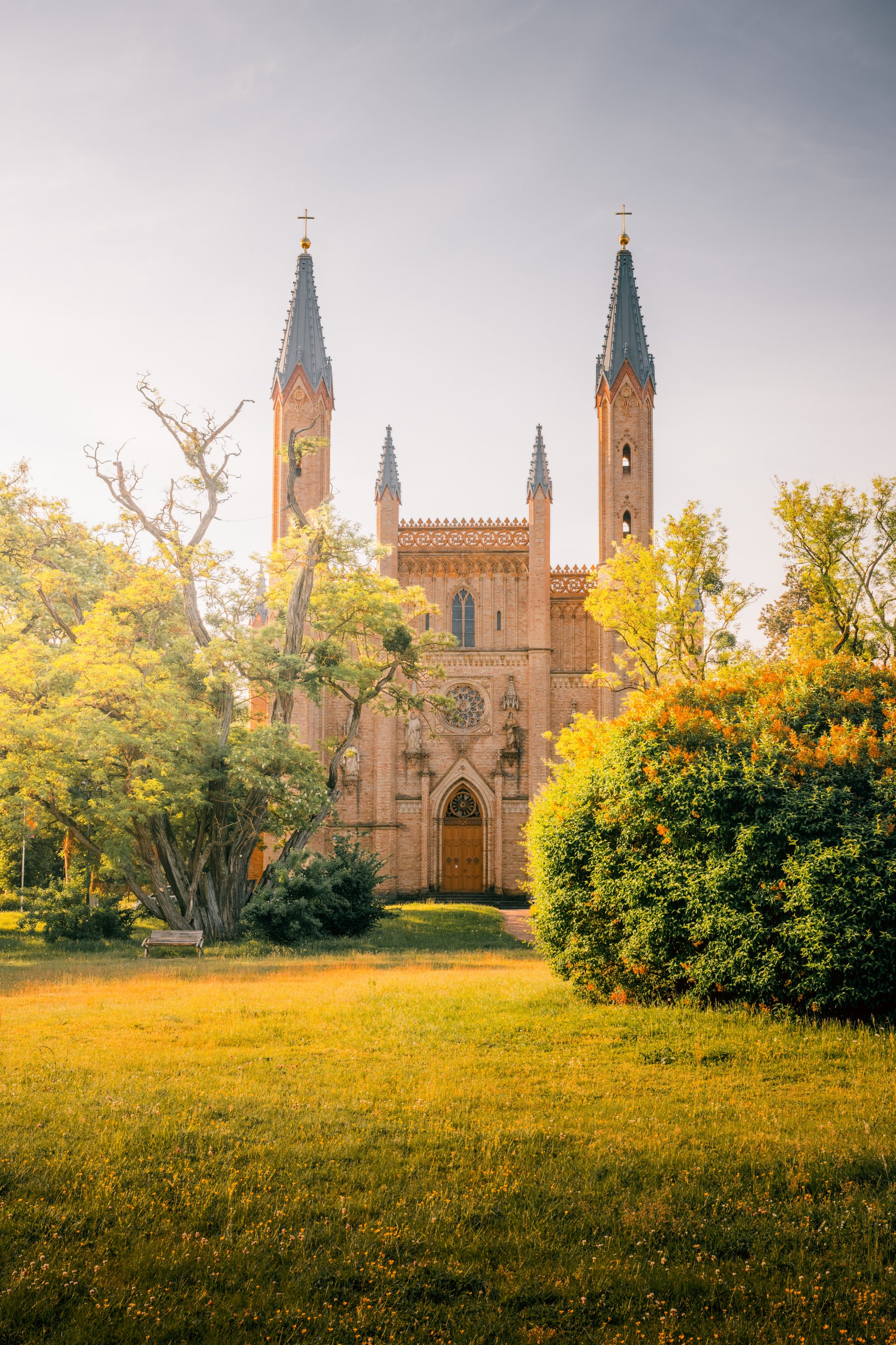 Schlosskirche Neustrelitz zum Sonnenaufgang